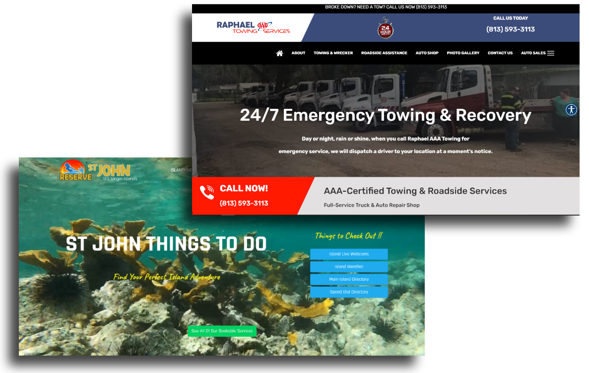 A2G web design showcase example